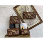 Gucci GG Women GG Marmont Matelassé Super Mini Bag-Brown - Image 6