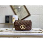 Gucci GG Women GG Marmont Matelassé Super Mini Bag-Brown - Image 2