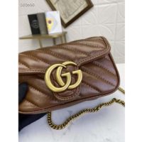 Gucci GG Women GG Marmont Matelassé Super Mini Bag-Brown