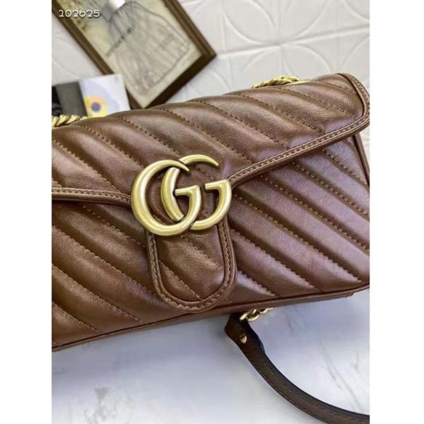 Gucci GG Women GG Marmont Small Matelassé Shoulder Bag-Brown (7)