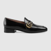 Gucci GG Women’s Loafer with Double G Black Leather 2.5 cm Heel