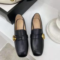 Gucci GG Women’s Loafer with Double G Black Leather 2.5 cm Heel