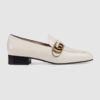 Gucci GG Women's Loafer with Double G White Leather 2.5 cm Heel