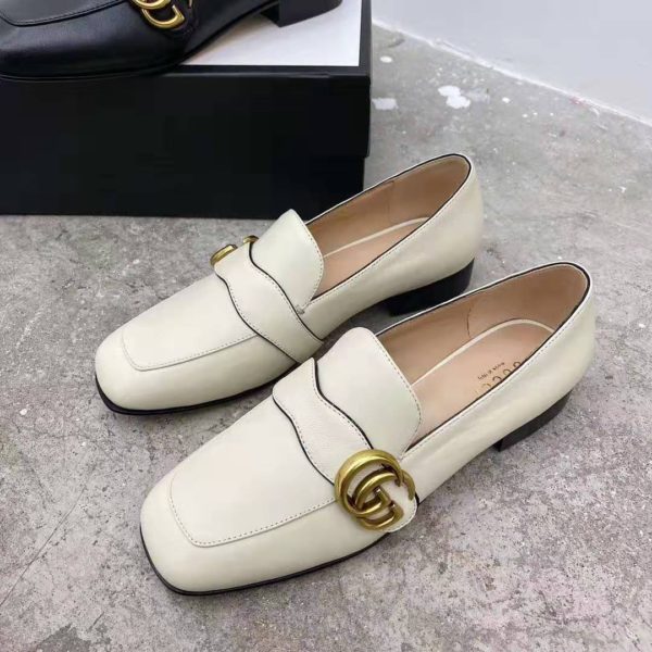 Gucci GG Women’s Loafer with Double G White Leather 2.5 cm Heel (3)