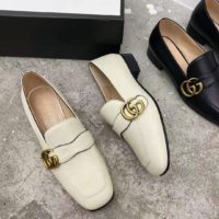 Gucci GG Women’s Loafer with Double G White Leather 2.5 cm Heel