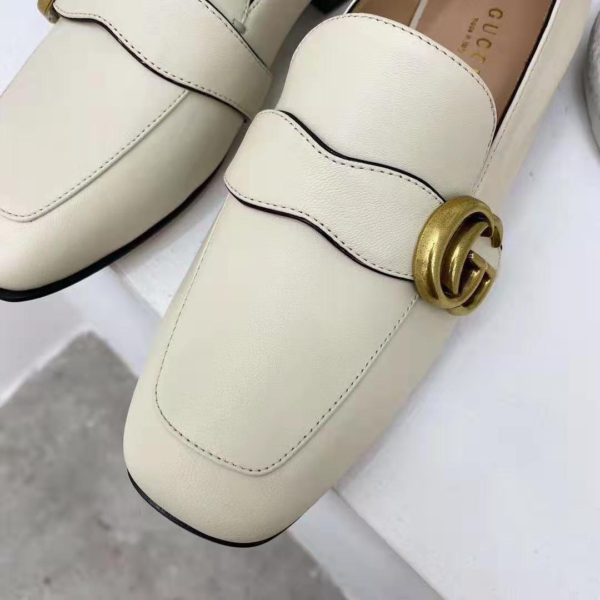 Gucci GG Women’s Loafer with Double G White Leather 2.5 cm Heel (7)