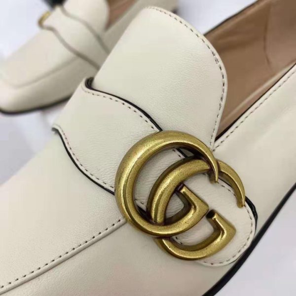 Gucci GG Women’s Loafer with Double G White Leather 2.5 cm Heel (8)