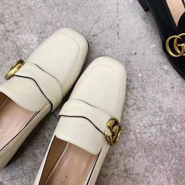 Gucci GG Women’s Loafer with Double G White Leather 2.5 cm Heel (9)