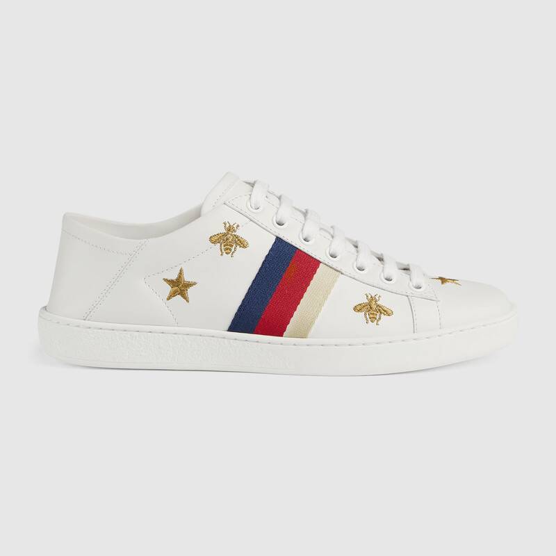 Gucci Unisex Ace sneaker with Bees and Stars Sylvie Web - LULUX