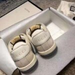 Gucci Unisex Screener Leather Sneaker White Perforated and Off-White Leather - Image 7