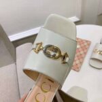 Gucci Women Zumi Leather Slide Sandal Interlocking G Horsebit White Leather 2.5 cm Heel Height – Bild 10