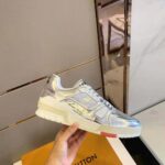 Louis Vuitton LV Men LV Trainer Sneaker Metallic Calf Leather-Silver – Image 5