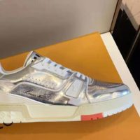 Louis Vuitton LV Men LV Trainer Sneaker Metallic Calf Leather-Silverer Metallic Calf Leather-Silver (1)