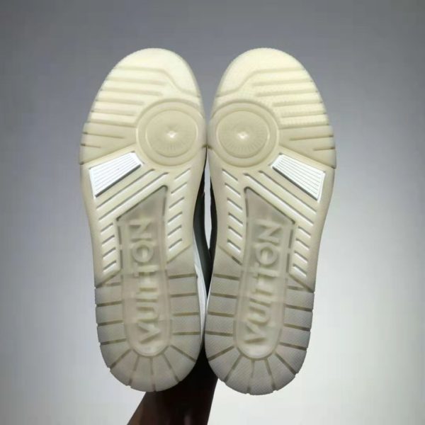 Louis Vuitton LV Men LV Trainer Sneaker Monogram-Embossed Calf Leather-Gray (10)