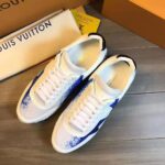 Louis Vuitton LV Men Run Away Sneaker Calf Leather and Textile-Blue – Image 4