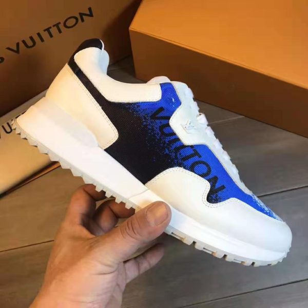 Louis Vuitton LV Men Run Away Sneaker Calf Leather and Textile-Blue (4)