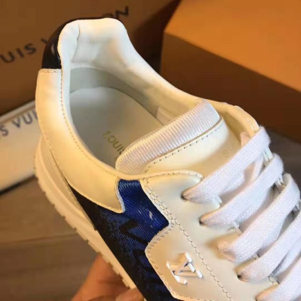 Louis Vuitton LV Men Run Away Sneaker Calf Leather and Textile-Blue (6)