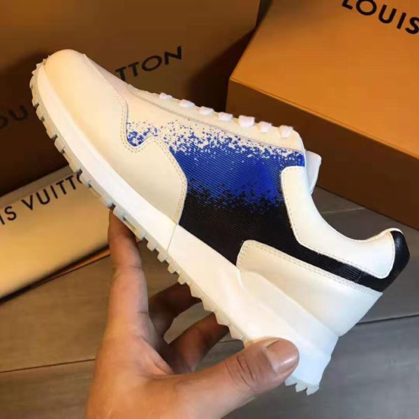 Louis Vuitton LV Men Run Away Sneaker Calf Leather and Textile-Blue (7)