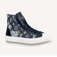 Louis Vuitton LV Men Tattoo Sneaker Boot Monogram Tapestry Denim-Blue