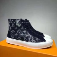 Louis Vuitton LV Men Tattoo Sneaker Boot Monogram Tapestry Denim-Blue