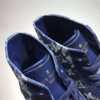 Louis Vuitton LV Men Tattoo Sneaker Boot Monogram Tapestry Denim-Blue