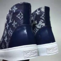 Louis Vuitton LV Men Tattoo Sneaker Boot Monogram Tapestry Denim-Blue