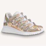 Zapatillas Louis Vuitton LV Zig Zag para hombre en piel de becerro dorada metalizada