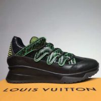 Louis Vuitton LV Men Zig Zag Sneaker Mix of Materials Shiny Black Rubber