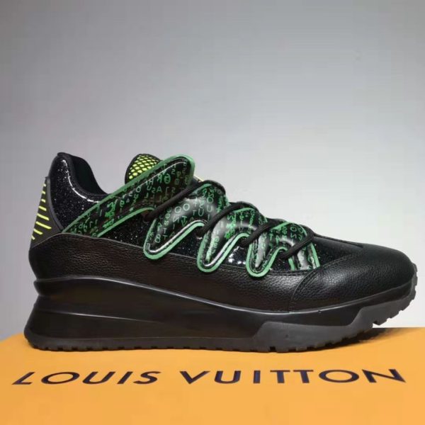 Louis Vuitton LV Men Zig Zag Sneaker Mix of Materials Shiny Black Rubber (1)
