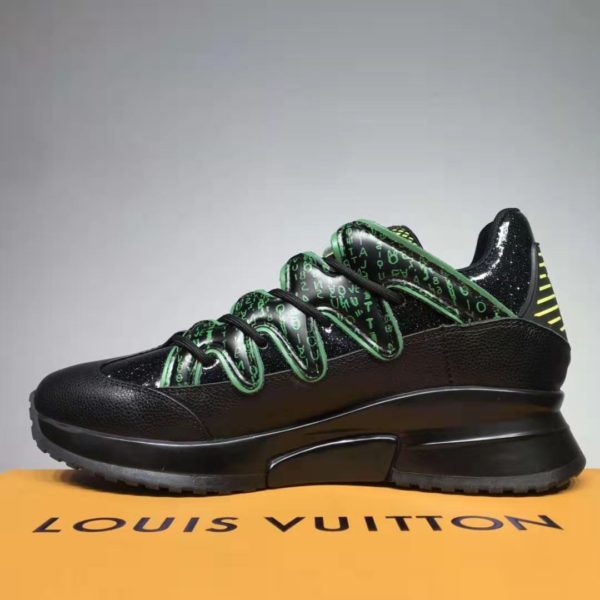 Louis Vuitton LV Men Zig Zag Sneaker Mix of Materials Shiny Black Rubber (4)