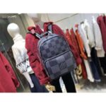Louis Vuitton LV Unisex Campus Backpack Gray Damier Graphite 3D Coated Canvas - Imagen 4