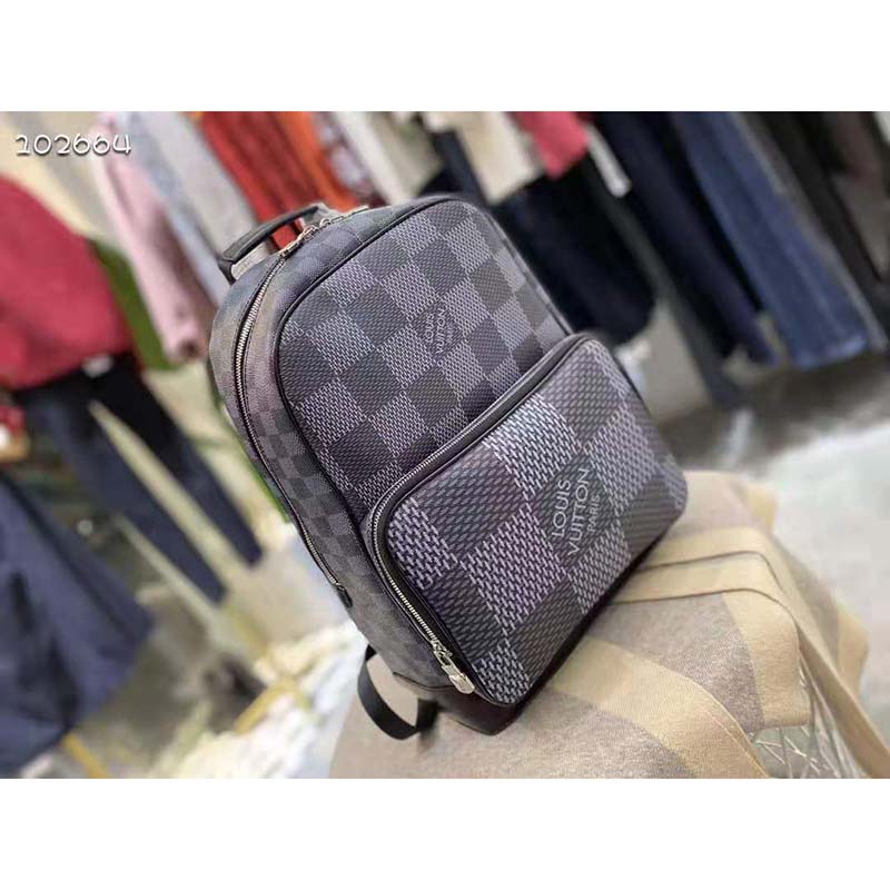 Louis Vuitton Campus Damier Graphite Canvas Backpack Bag Gray