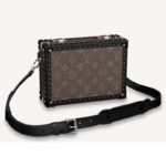 Pochette unisexe Louis Vuitton LV en toile enduite Monogram Noir-Cuir-Marron