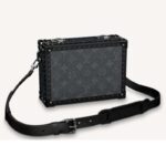 Pochette unisexe Louis Vuitton LV en toile enduite Monogram Noir-Cuir-Gris