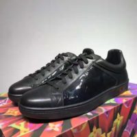 Louis Vuitton LV Unisex Luxembourg Sneaker Mix of Materials Monogram Flower-Black