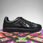 Louis Vuitton LV Unisex Luxembourg Sneaker Mix of Materials Monogram Flower-Black - Image 2