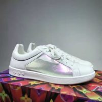 Louis Vuitton LV Unisex Luxembourg Sneaker Mix of Materials Monogram Flower-White