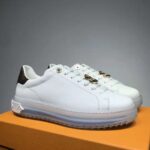 Louis Vuitton LV Unisex Time Out Sneaker Calf Leather Patent Monogram Canvas-Blue – Image 3