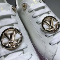 Louis Vuitton LV Unisex Time Out Sneaker Calf Leather Patent Monogram Canvas-Pink