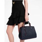 Louis Vuitton LV Women Montaigne MM Handbag Monogram Empreinte Leather-Navy - Image 7