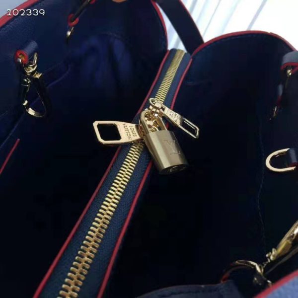Louis Vuitton LV Women Montaigne MM Handbag Monogram Empreinte Leather-Navy (10)