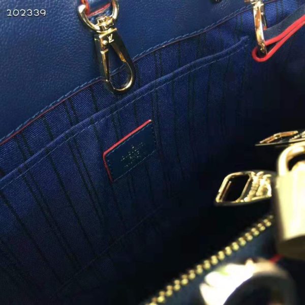 Louis Vuitton LV Women Montaigne MM Handbag Monogram Empreinte Leather-Navy (11)