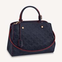 Louis Vuitton LV Women Montaigne MM Handbag Monogram Empreinte Leather-Navy