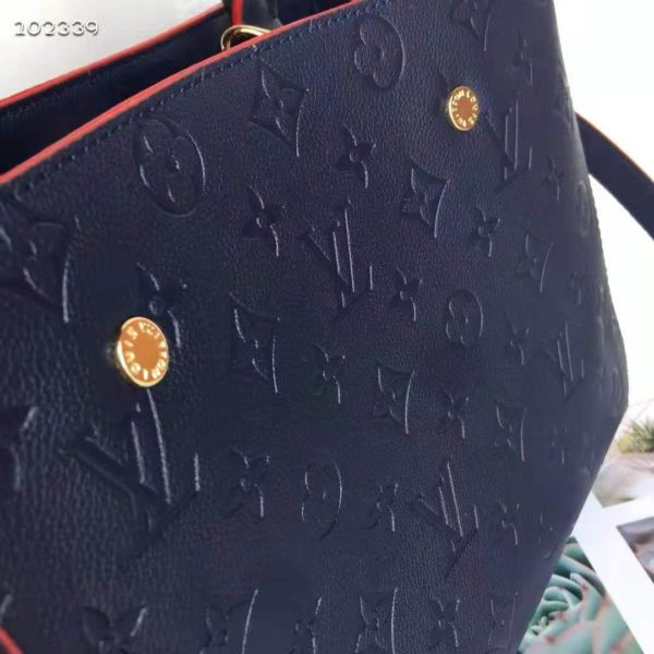 Louis Vuitton LV Women Montaigne MM Handbag Monogram Empreinte Leather-Navy (5)
