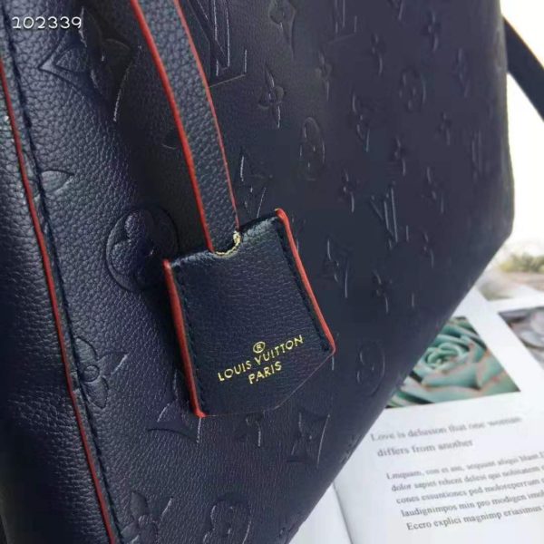 Louis Vuitton LV Women Montaigne MM Handbag Monogram Empreinte Leather-Navy (8)