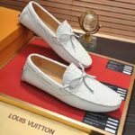 Louis Vuitton Men Arizona Moccasin Monogram-Embossed Grained Calf Leather-White - Imagen 2