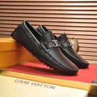 Louis Vuitton Men Monte Carlo Moccasin Calf Leather Monogram Canvas-Black