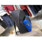 Louis Vuitton Unisex Discovery “V” Logo Backpack Blue Monochrome Taiga Leather - Image 3