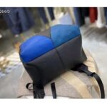 Louis Vuitton Unisex Discovery “V” Logo Backpack Blue Monochrome Taiga Leather - Image 5