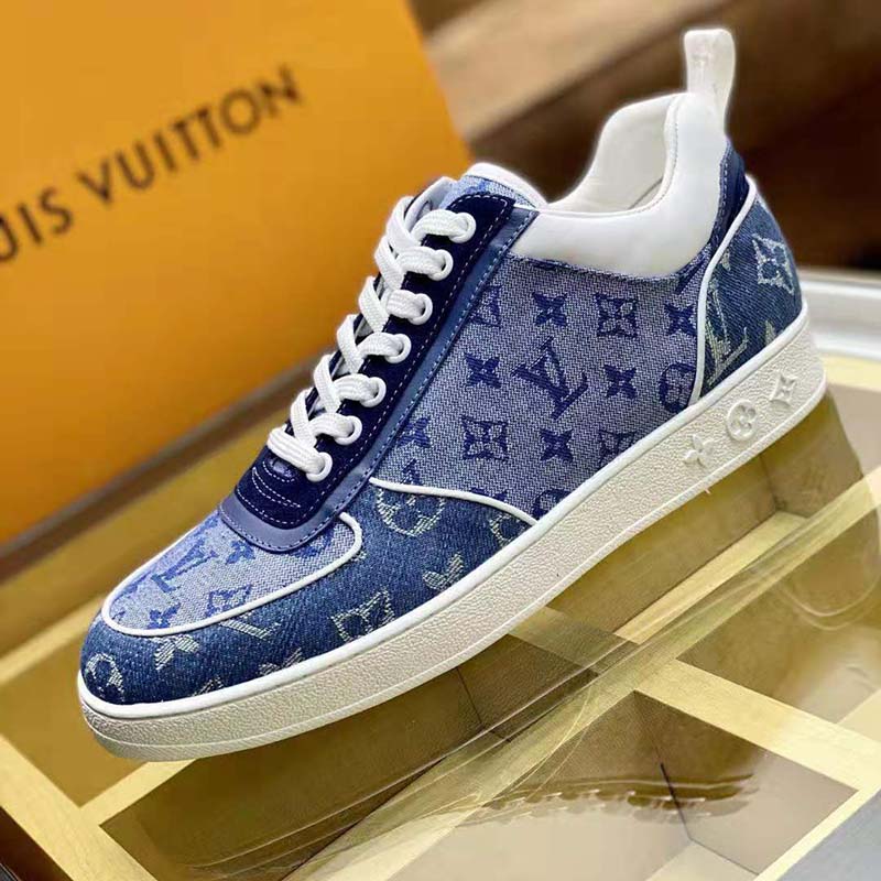 LOUIS VUITTON sneakers Trocadero Monogram denim/Corduroy purple mens U –